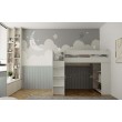 Cubby House Bunk Bed With Open Under Shelves and front ladder